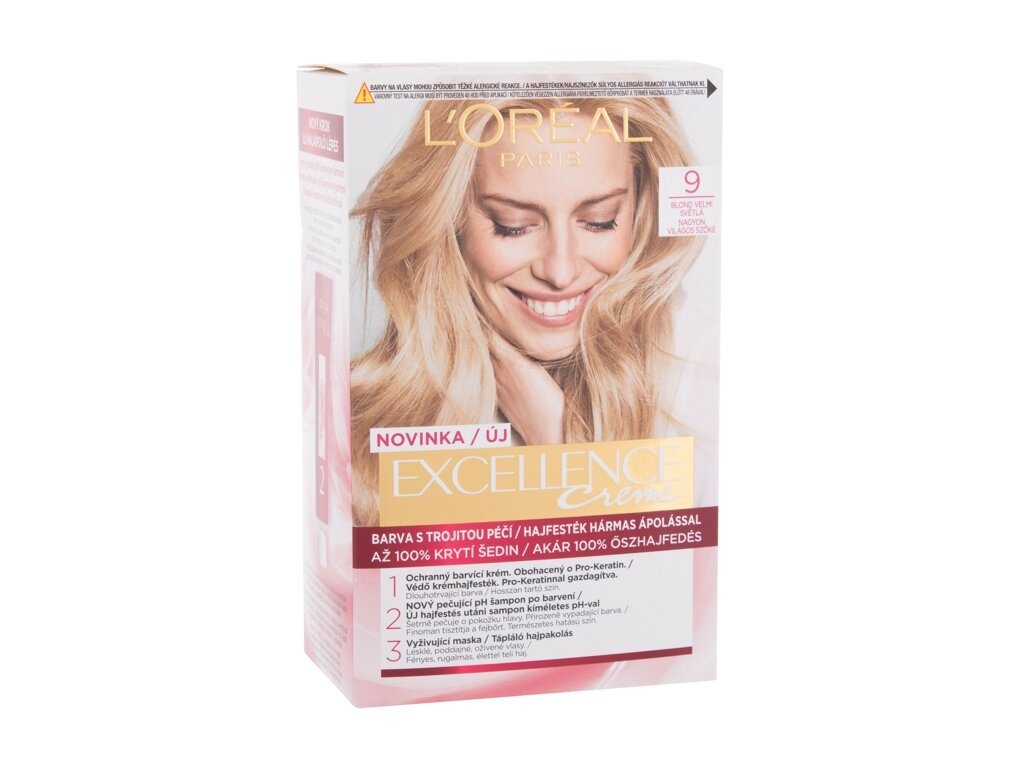 L'Oréal Paris - Excellence Creme Triple Protection 9 Natural Light Blonde - For Women, 48 ml