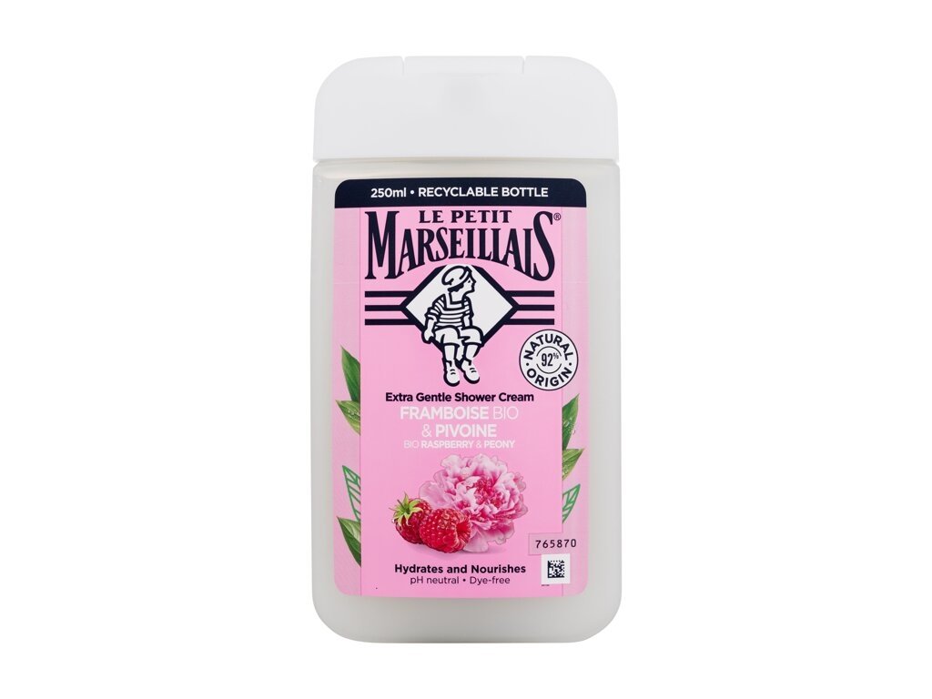 Le Petit Marseillais - Extra Gentle Shower Cream Organic Raspberry & Peony - Unisex, 250 ml