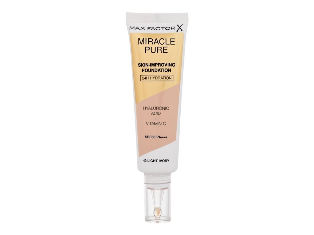 Max Factor - Miracle Pure Skin-Improving Foundation 40 Light Ivory SPF30 - For Women, 30 ml