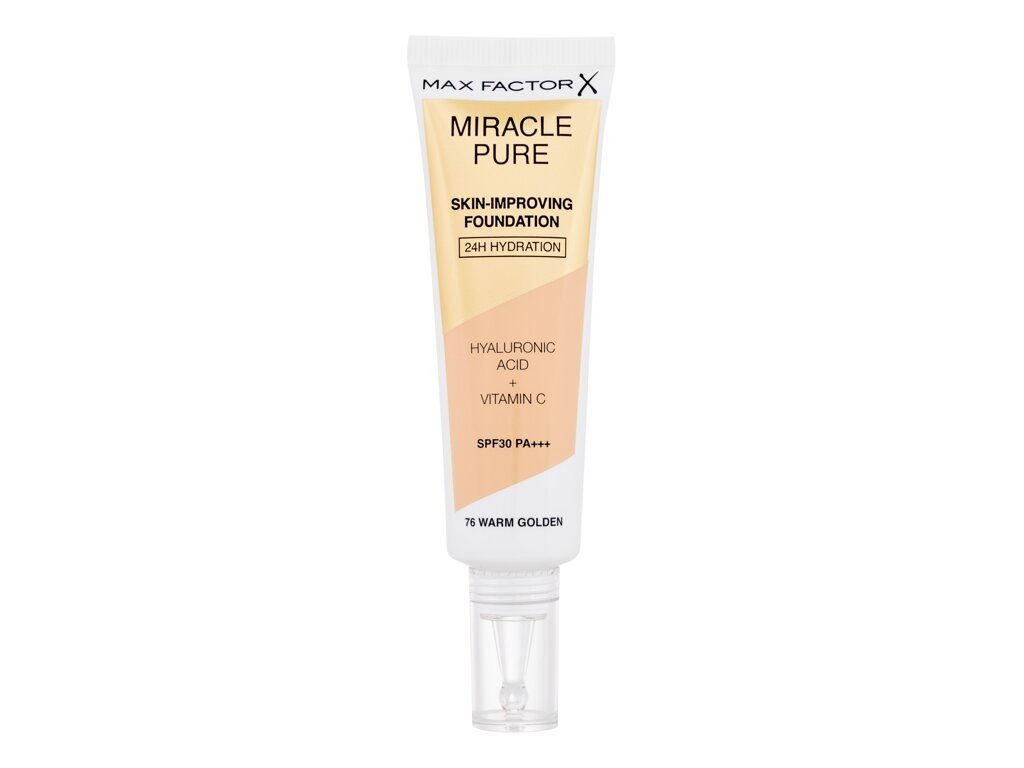 Max Factor - Miracle Pure Skin-Improving Foundation 76 Warm Golden SPF30 - For Women, 30 ml