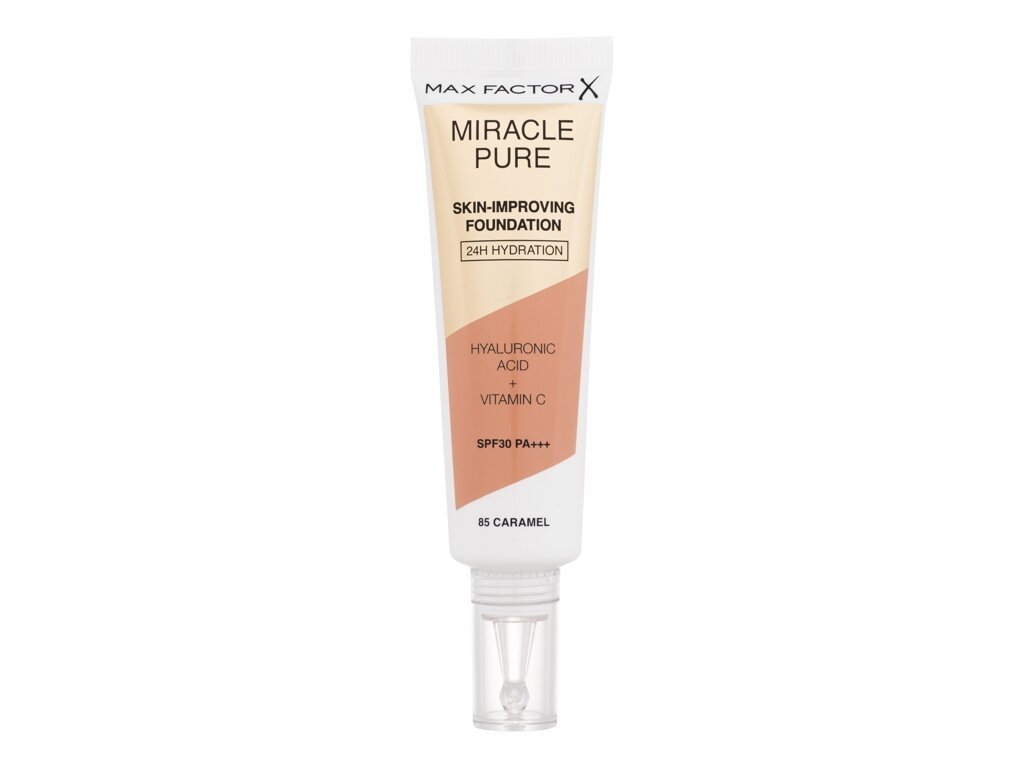 Max Factor - Miracle Pure Skin-Improving Foundation 85 Caramel SPF30 - For Women, 30 ml