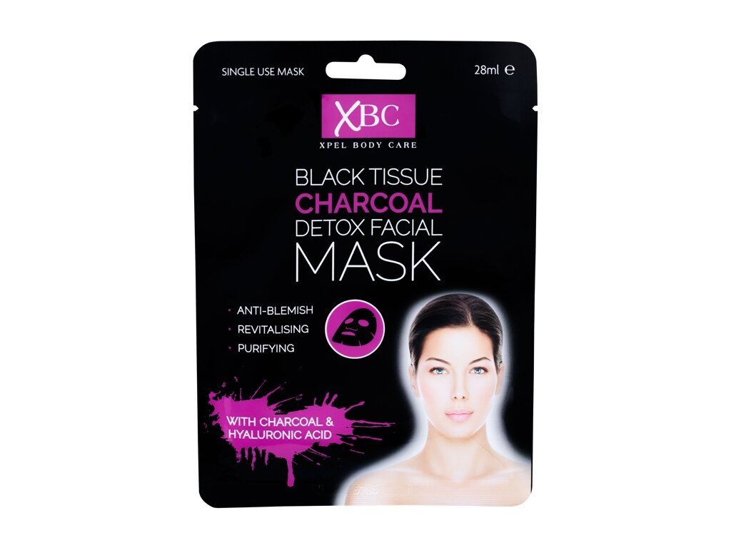 Xpel - Body Care Black Tissue Charcoal Detox Facial Mask - For Women, 28 ml